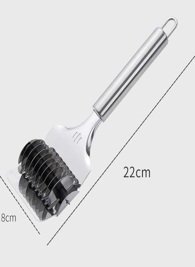 TOP TRICK Stainless Steel Pasta Maker & Spaghetti Cutter - Fettuccine, Noodle, Lattice Roller, Dough Docker for Kitchen Cooking(Pack of 1) - Image 2